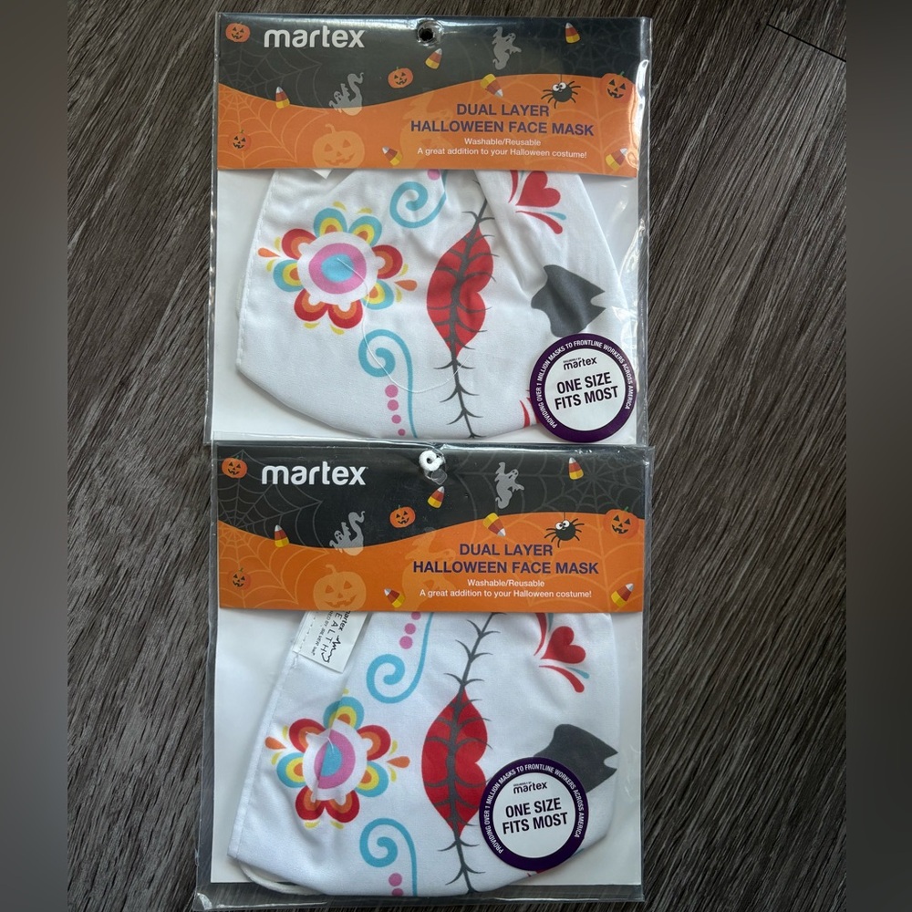 2pk Martex Dual Layer Halloween Face Mask